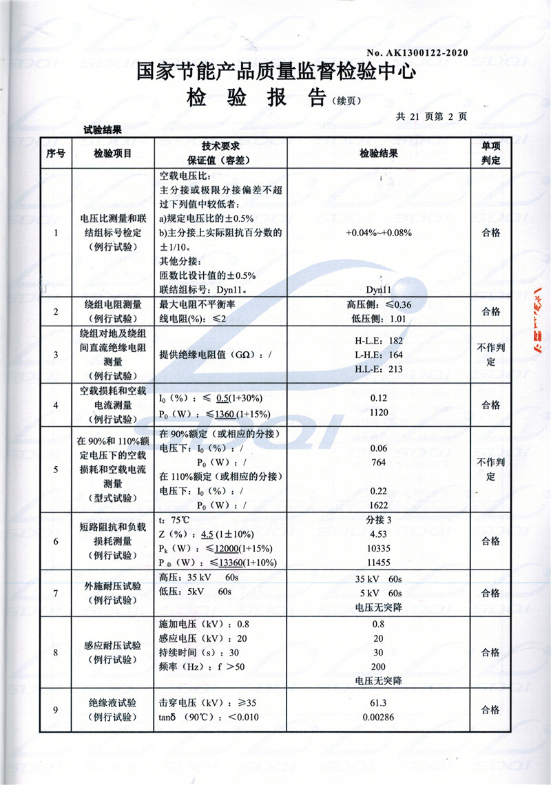 高低压试验报告-S11-1250东港东港东港油浸式变压器-2.jpg